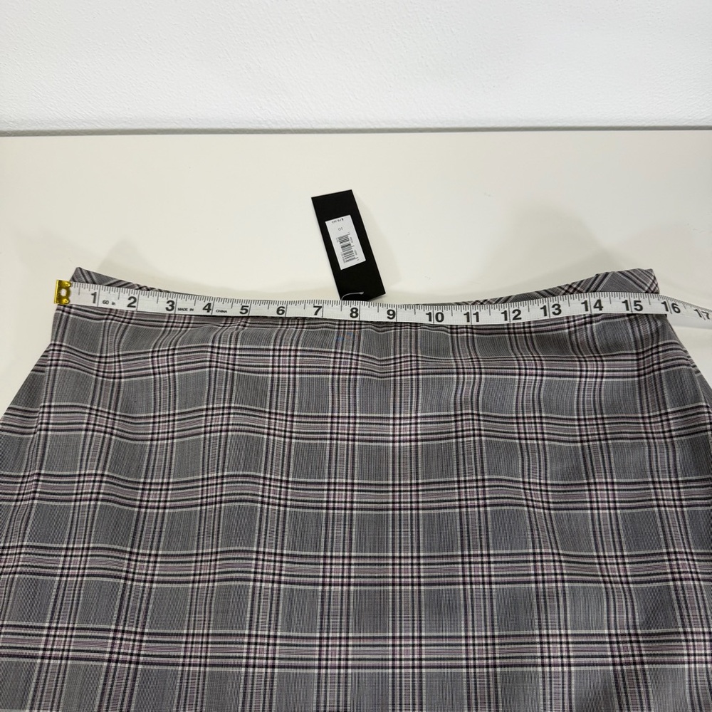 Banana Republic Plaid Black and White Wool‎ Blend Mini Pencil Skirt Size 10 - Picture 5 of 8